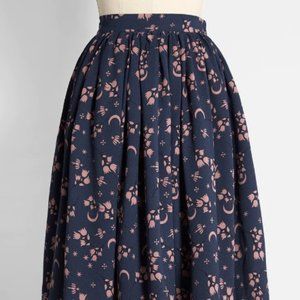 NWT Midnight Moonflower A-Line Skirt | Modcloth Collectif